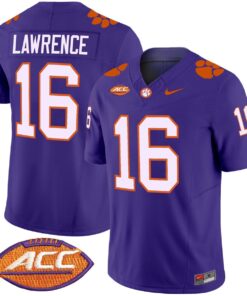 Trevor Lawrence Jersey 16 Clemson Tigers 2025 Vapor Limited Stitched Purple