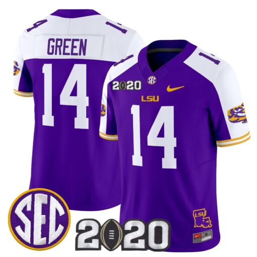 Trey'Dez Green Jersey #14 LSU Tigers 2020 National Champions Stitched - Image 4
