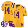 Trey Dez Green Jersey 14 LSU Tigers 2025 Louisiana Patch Stitched Gold 30707ea8 6349 410d 9eb3 84e0750ef73d