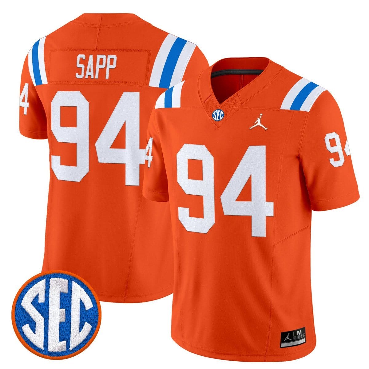 Tyreak Sapp Jersey #94 Florida Gators 1960s Throwback Vapor Limited Orange - Image 2