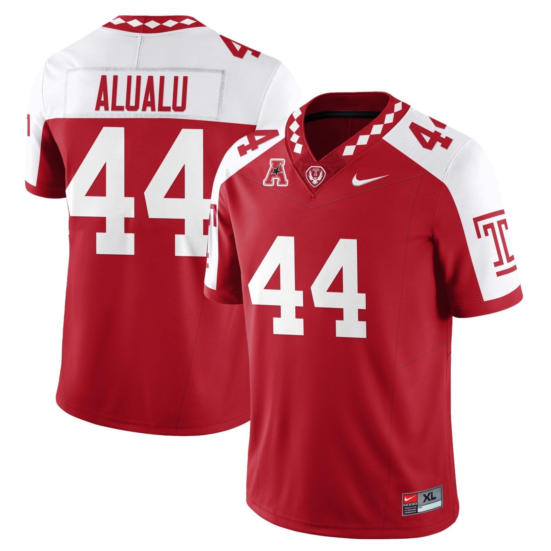 Tyree Alualu Jersey #44 Temple Football 2025 Vapor Limited Stitched - Image 3