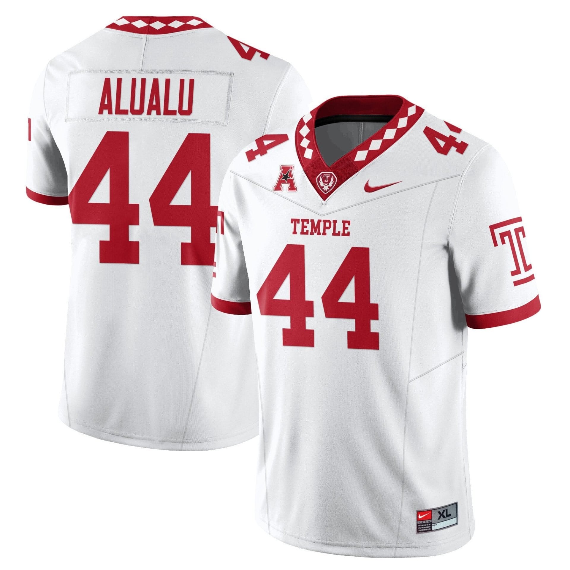Tyree Alualu Jersey #44 Temple Football 2025 Vapor Limited Stitched - Image 2