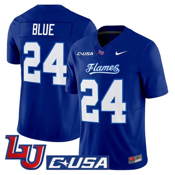Vaughn Blue Jersey #24 Liberty Flames 2025 Vapor Limited Stitched - Image 2
