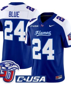 Vaughn Blue Jersey 24 Liberty Flames 2025 Vapor Limited Stitched Navy Alter