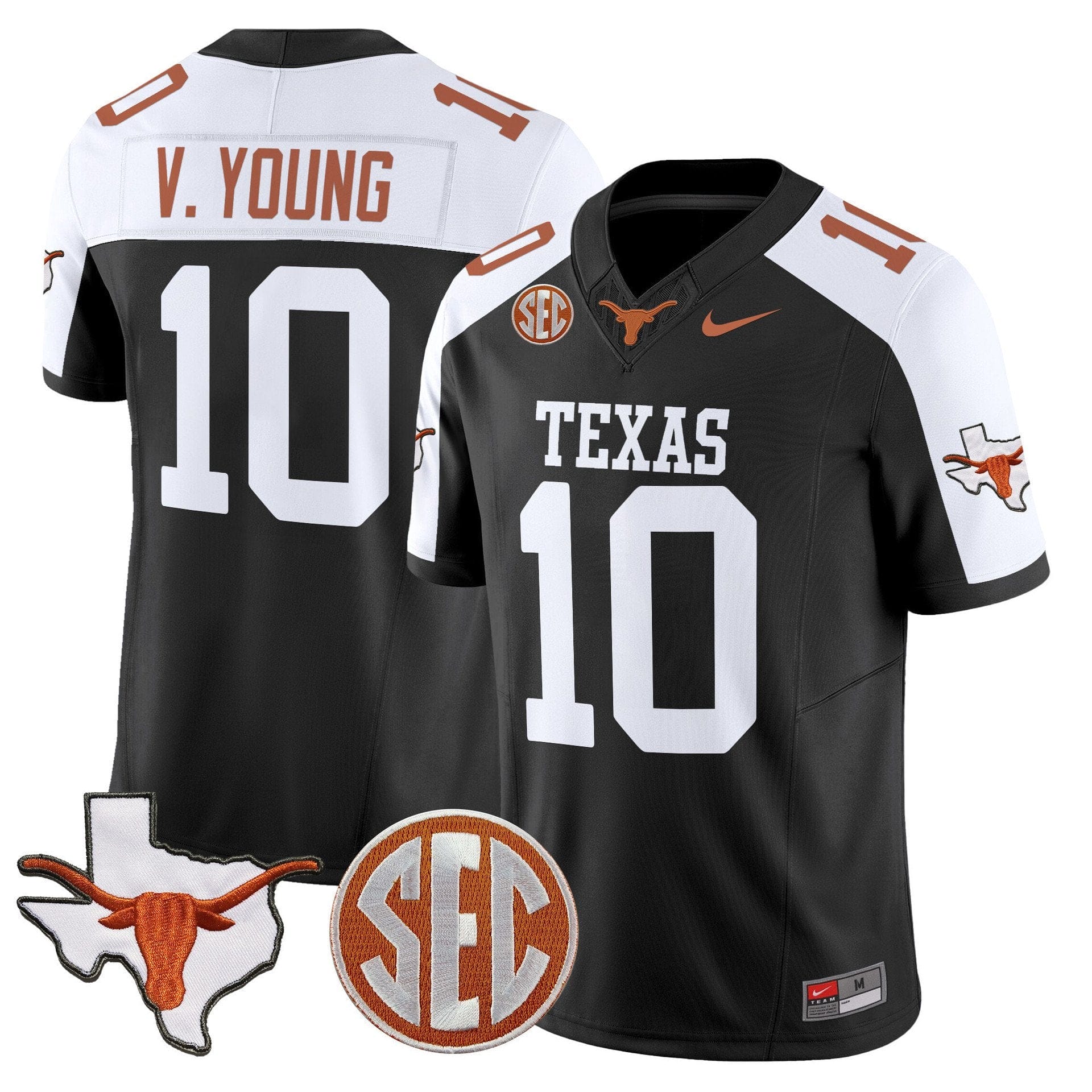 Vince Young Jersey #10 Texas Longhorns 2025 State Map SEC Patch - Image 3