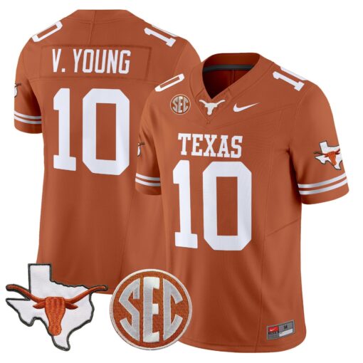 Vince Young Jersey #10 Texas Longhorns 2025 State Map SEC Patch - Image 5