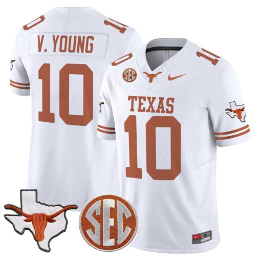 Vince Young Jersey #10 Texas Longhorns 2025 State Map SEC Patch - Image 2