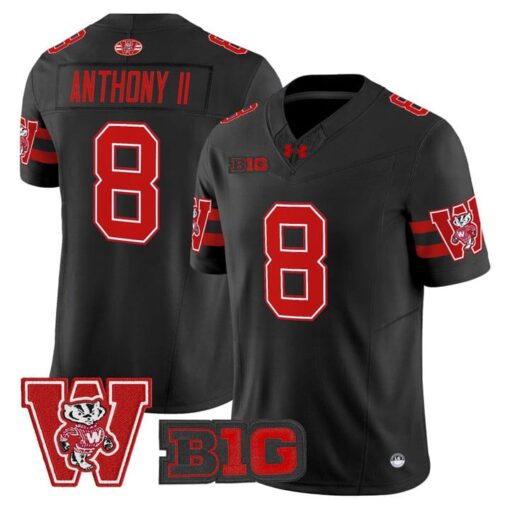 Vinny Anthony II Jersey #8 Wisconsin Badgers Throwback Stitched