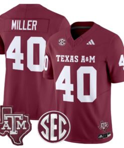 Von Miller Jersey 40 Texas A M Aggies 2025 Vapor Stitched Maroon