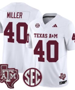 Von Miller Jersey 40 Texas A M Aggies 2025 Vapor Stitched White