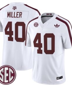 Von Miller Jersey 40 Texas A M Aggies 2025 Vapor V2 Stitched White