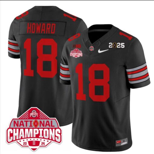 Will Howard Jersey #18 Ohio State 2025 CFP Patch National Champions
