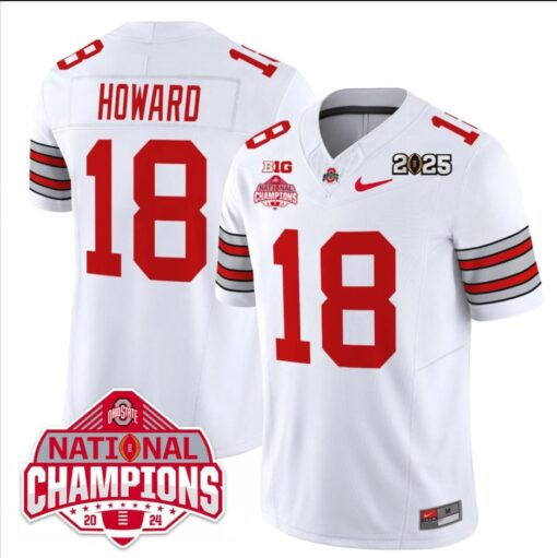 Will Howard Jersey #18 Ohio State 2025 CFP Patch National Champions - Image 2