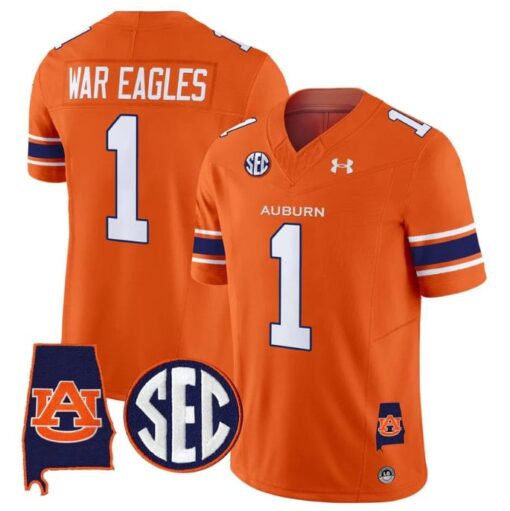 War Eagles Jersey #1 Auburn Tigers 2025 Alabama Patch Stitched - Image 4