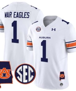 War Eagles Jersey 1 Auburn Tigers 2025 Alabama Patch Stitched White bfe8fce7 f489 4d4a 8d02 4627b8b1bd64
