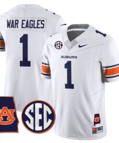 War Eagles Jersey 1 Auburn Tigers Alabama Patch Vapor Stitched White 06cfa682 5b49 4433 b60e 6cf47f2b66da
