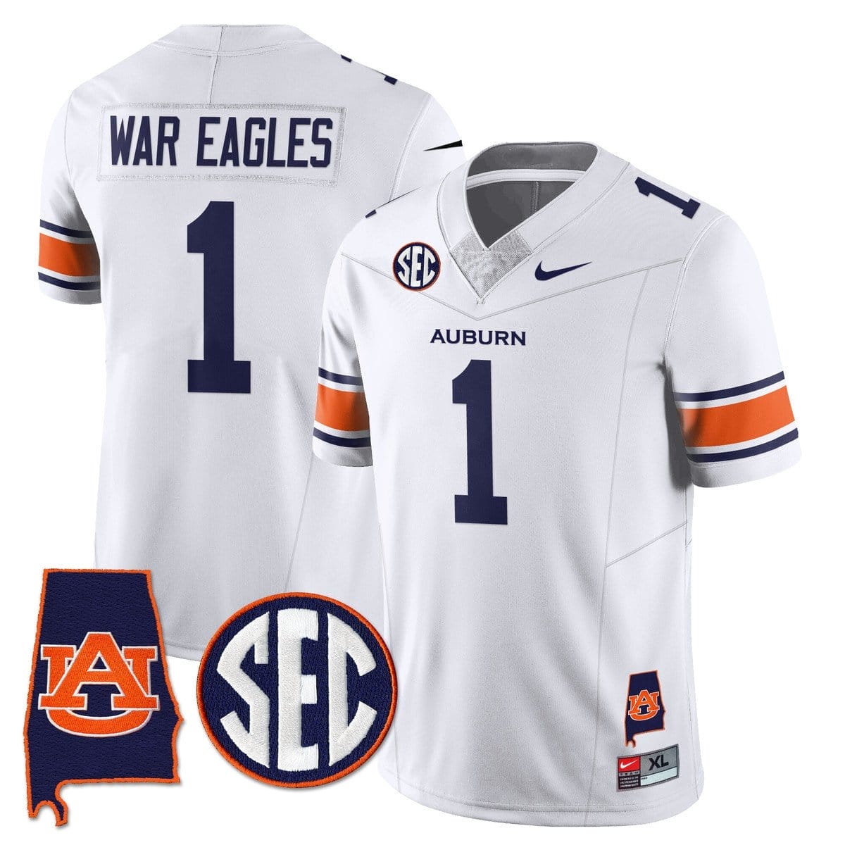 War Eagles Jersey #1 Auburn Tigers Alabama Patch Vapor Stitched - Image 2