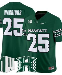 Warriors Jersey 25 Hawai i Rainbow Warriors 2025 Vapor Stitched Green