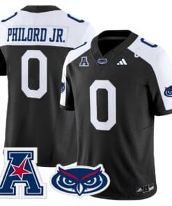 Wendol Philord Jersey 0 Florida Atlantic Owls 2025 All Stitched Black Alter