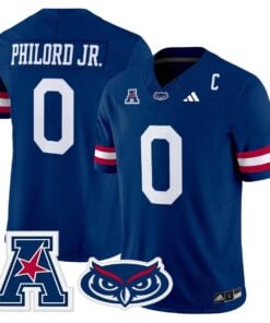 Wendol Philord Jersey 0 Florida Atlantic Owls 2025 All Stitched Blue