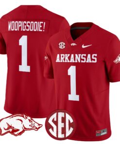 Woo Pig Sooie Jersey 1 Arkansas Razorbacks Limited Stitched Cardinal