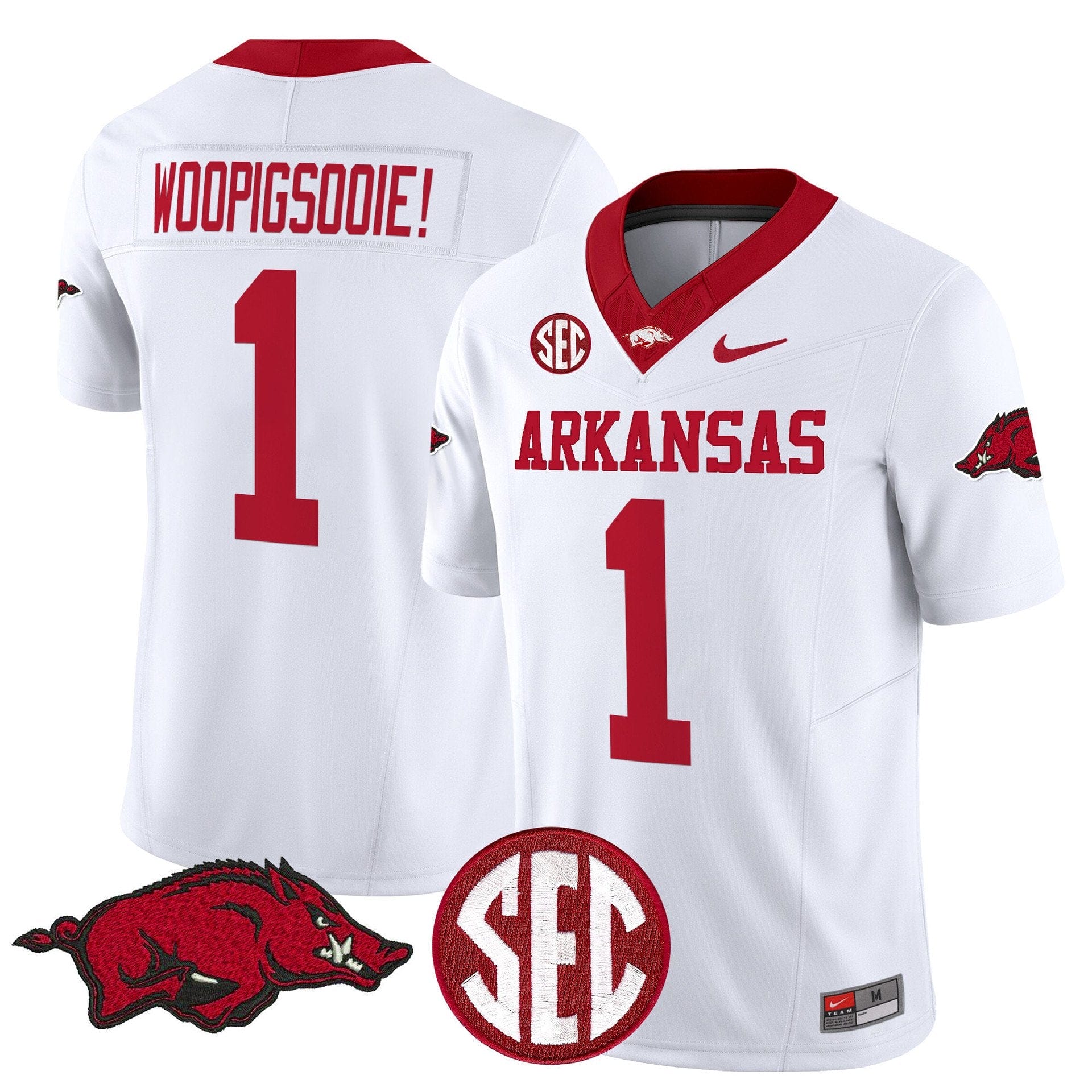 Woo Pig Sooie Jersey #1 Arkansas Razorbacks Limited Stitched - Image 2