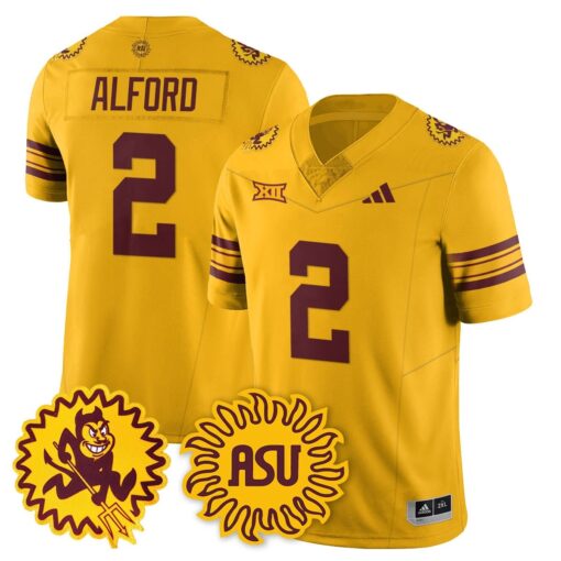 Xavion Alford Jersey #2 Arizona State Sun Devils 1975 Throwback Stitched - Image 3