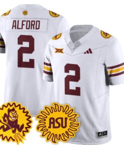 Xavion Alford Jersey 2 Arizona State Sun Devils 1975 Throwback Stitched White