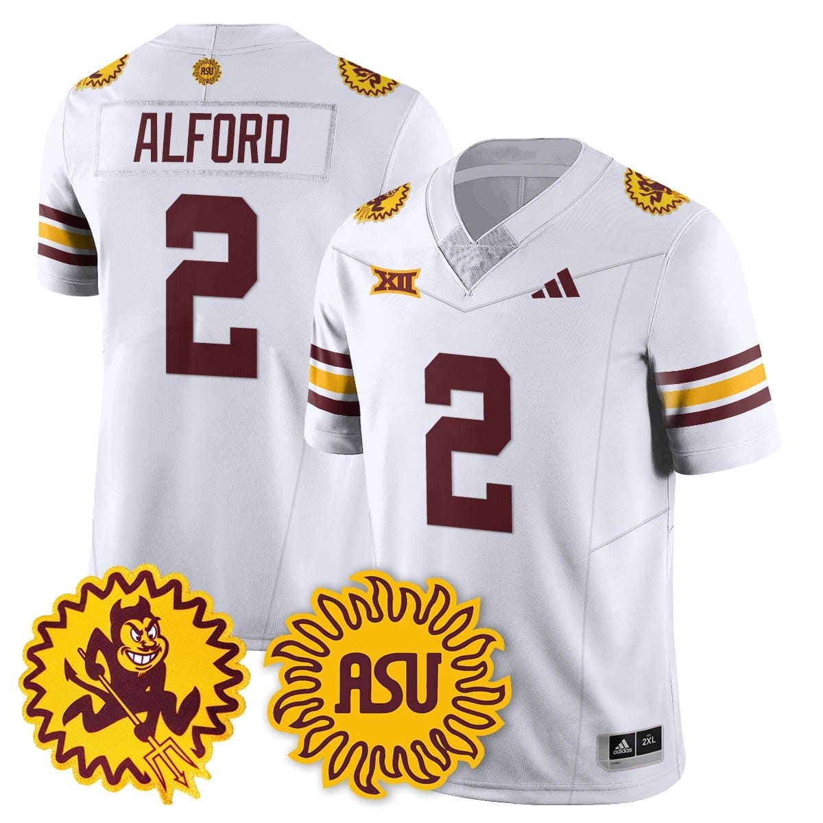 Xavion Alford Jersey #2 Arizona State Sun Devils 1975 Throwback Stitched - Image 2