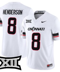 Xzavier Henderson Jersey 8 Cincinnati Bearcats 2025 Vapor Limited Stitched White