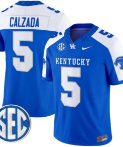 Zach Calzada Jersey 5 Kentucky Wildcats 2025 Limited Stitched Royal Alter