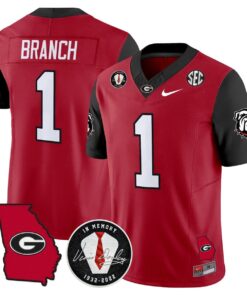 Zachariah Branch Jersey 1 Georgia Bulldogs 2025 Limited Stitched Red