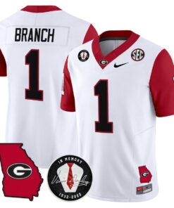 Zachariah Branch Jersey 1 Georgia Bulldogs 2025 Limited Stitched White