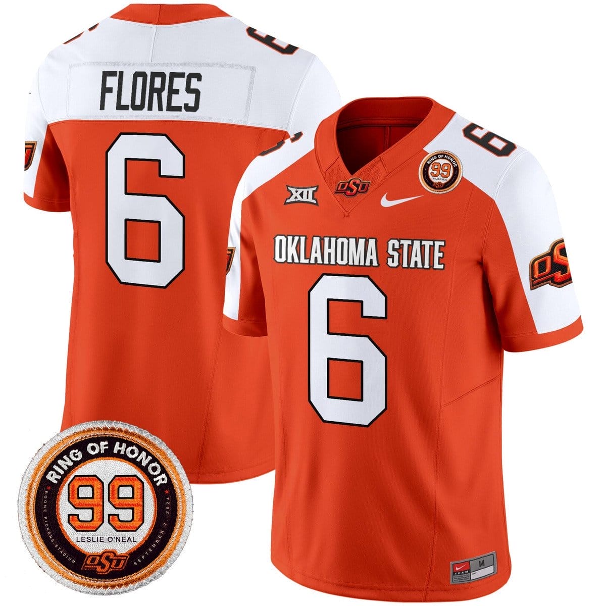Zane Flores Jersey #6 Oklahoma State Cowboys 2025 Leslie O'neal Patch - Image 4