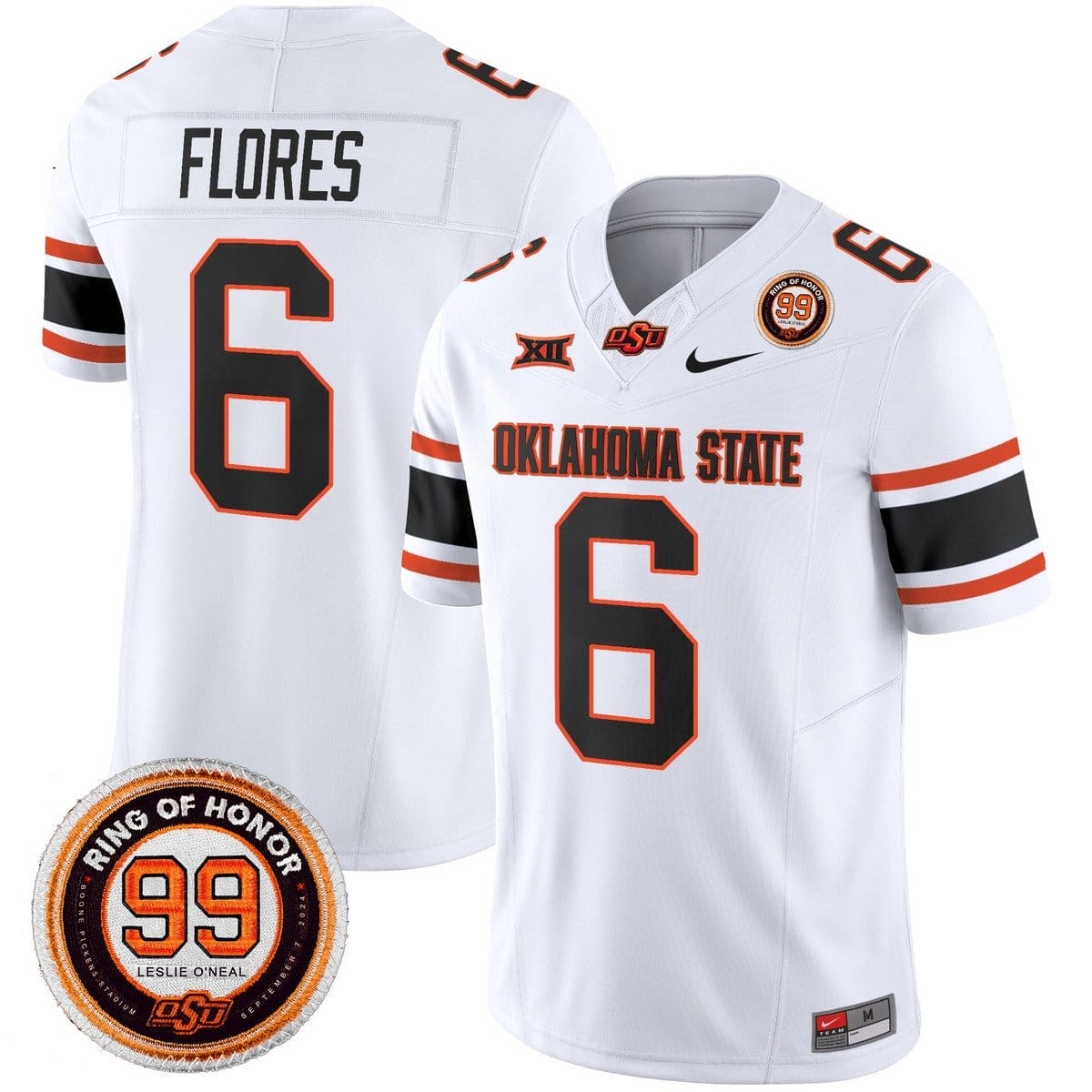 Zane Flores Jersey #6 Oklahoma State Cowboys 2025 Leslie O'neal Patch - Image 2