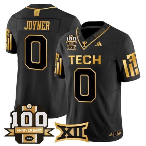 Texas Tech Red Raiders 2025 Gold Vapor Limited Jersey - 100th Anniversary Patch - All Stitched - Image 19