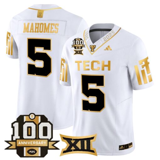 Texas Tech Red Raiders 2025 Gold Vapor Limited Jersey - 100th Anniversary Patch - All Stitched - Image 4