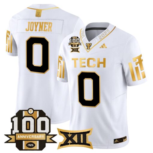 Texas Tech Red Raiders 2025 Gold Vapor Limited Jersey - 100th Anniversary Patch - All Stitched - Image 27