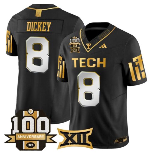 Texas Tech Red Raiders 2025 Gold Vapor Limited Jersey - 100th Anniversary Patch - All Stitched - Image 10