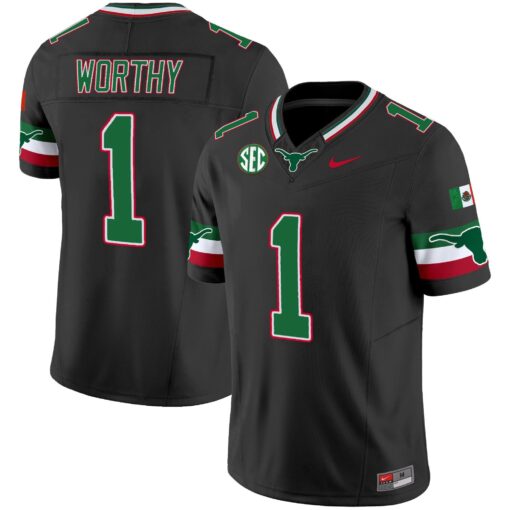 Texas Longhorns Mexico SEC Patch Vapor Jersey - All Stitched - Image 3