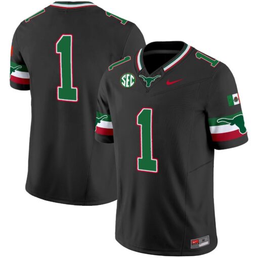 Texas Longhorns Mexico SEC Patch Vapor Jersey - All Stitched - Image 4