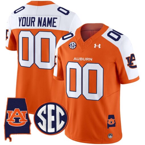 Custom Auburn Tigers Jersey Name, Number 2025 Alabama Patch Vapor Limited All Stitched - Image 2