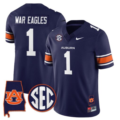 Auburn Tigers Alabama Patch Vapor Limited Jersey - All Stitched - Image 35
