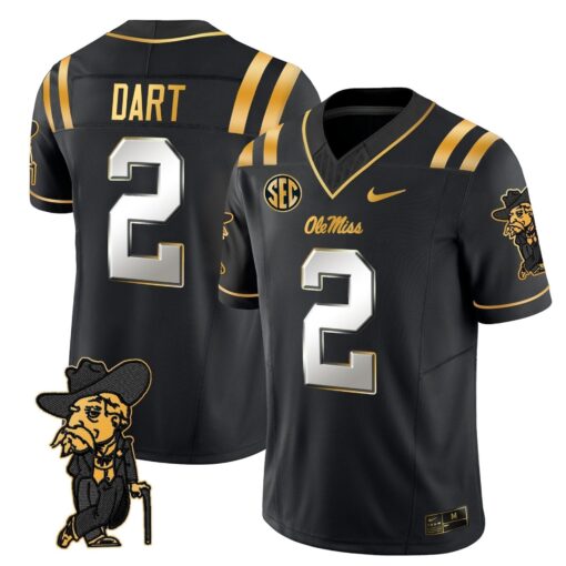 Men's Ole Miss Rebels 2025 Gold Vapor Limited Jersey - All Stitched - Image 28