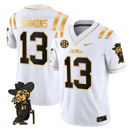 Men's Ole Miss Rebels 2025 Gold Vapor Limited Jersey - All Stitched - Image 16