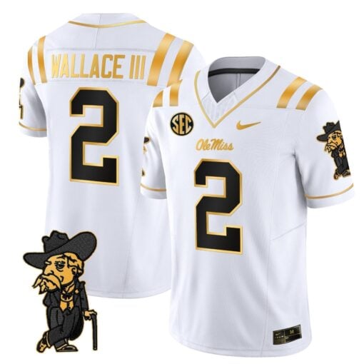 Men's Ole Miss Rebels 2025 Gold Vapor Limited Jersey - All Stitched - Image 24