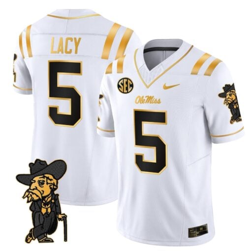 Men's Ole Miss Rebels 2025 Gold Vapor Limited Jersey - All Stitched - Image 22