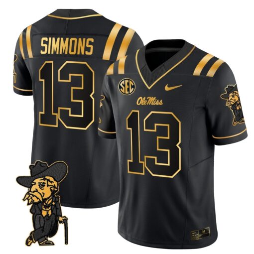 Men's Ole Miss Rebels 2025 Gold Vapor Limited Jersey - All Stitched - Image 8