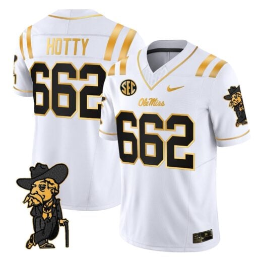 Men's Ole Miss Rebels 2025 Gold Vapor Limited Jersey - All Stitched - Image 4