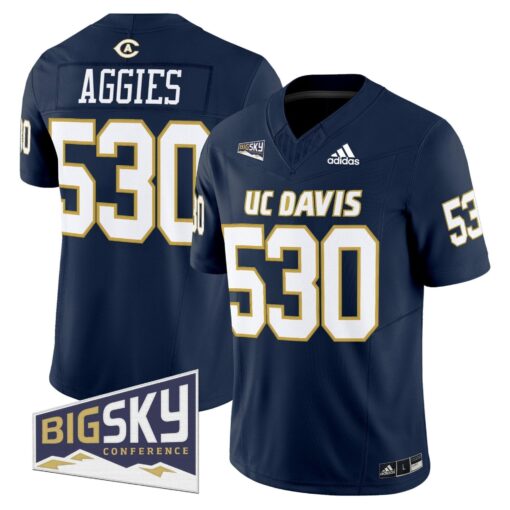 Men's UC Davis Aggies 2025 'Lake Tahoe Patch' Vapor Limited Jersey - All Stitched - Image 41